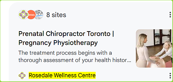 Google AI answer for prenatal chiropractor Toronto: Rosedale Wellness Centre