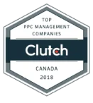 Clutch Top PPC Management Companies, Canada 2018 badge