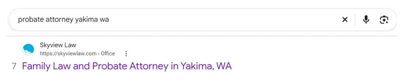 Google result 7: Skyview Law for probate attorney yakima wa