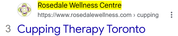 Google result 3 for cupping Toronto: Rosedale Wellness Centre