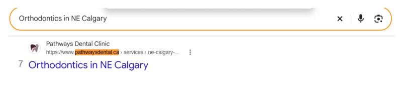 Google result 7: Pathways Dental Clinic for Orthodontics in NE Calgary