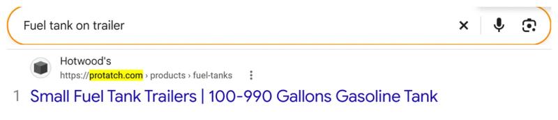 Google result 1: Pro-Tatch (Hotwood&rsquo;s) for Fuel tank on trailer