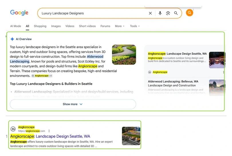 Named by Google&rsquo;s AI. #1 below it.