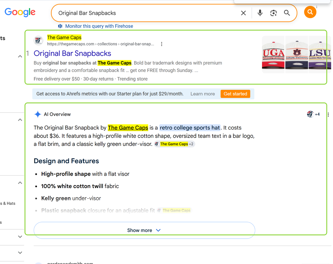 The Game mentioned and cited in Google AI Overview
