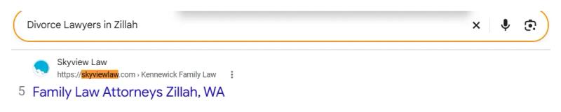 Google result 5: Skyview Law for Divorce Lawyers in Zillah