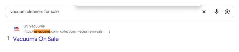 Google result 1: US Vacuums for vacuum cleaners for sale