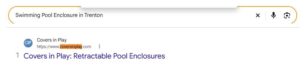 Google result 1: Covers in Play for Swimming Pool Enclosure in Trenton
