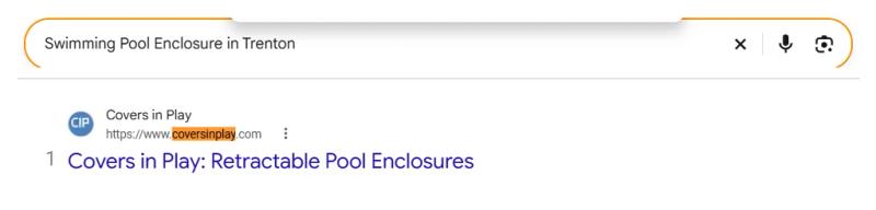 Google result 1: Covers in Play for Swimming Pool Enclosure in Trenton