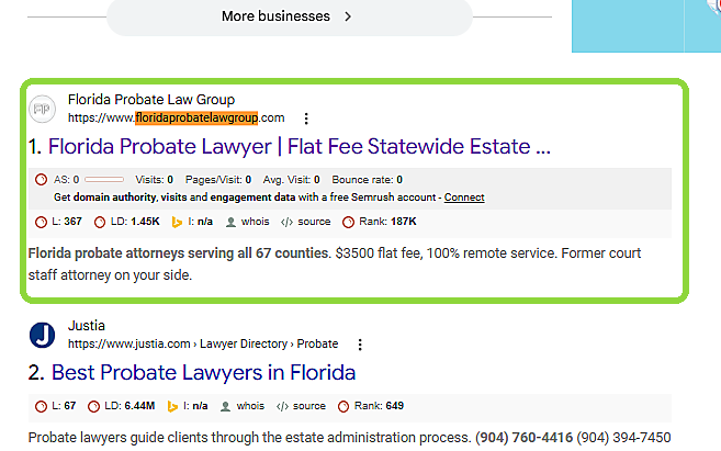 Florida Probate Law Group first for Florida probate lawyer.