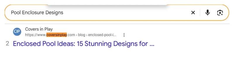 Google result 2: Covers in Play for Pool Enclosure Designs