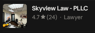 Claude list of local lawyers for family lawyers spokane: Skyview Law PLLC, rated 4.7 from 24 reviews