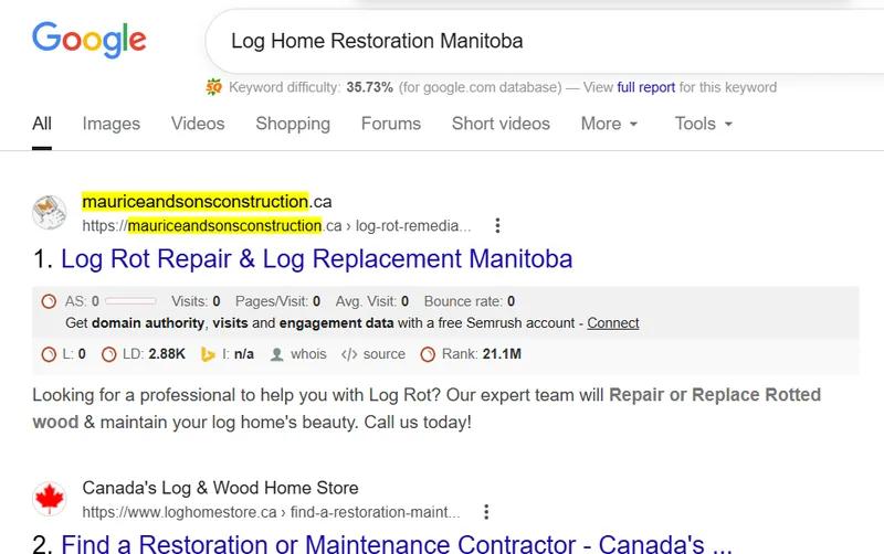 Maurice and Sons: 18 of 19 searches started outside the top 100.
