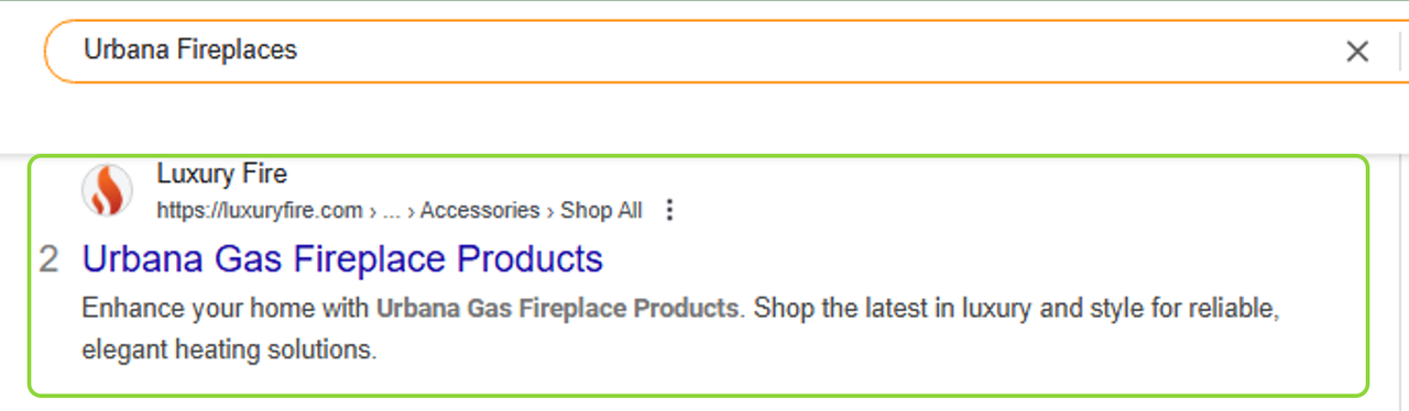 Google search for urbana fireplaces: Luxury Fire result 2
