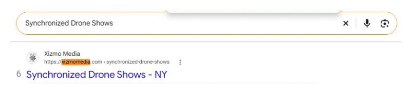 Google result 6: Xizmo Media for Synchronized Drone Shows