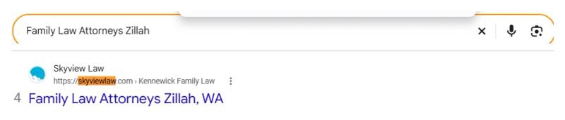 Google result 4: Skyview Law for Family Law Attorneys Zillah