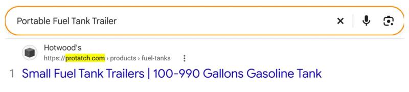 Google result 1: Pro-Tatch (Hotwood&rsquo;s) for Portable Fuel Tank Trailer