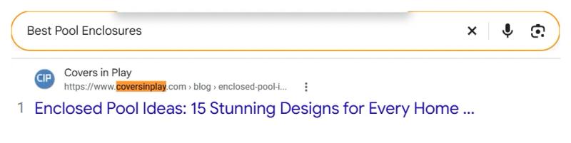 Google result 1: Covers in Play for Best Pool Enclosures