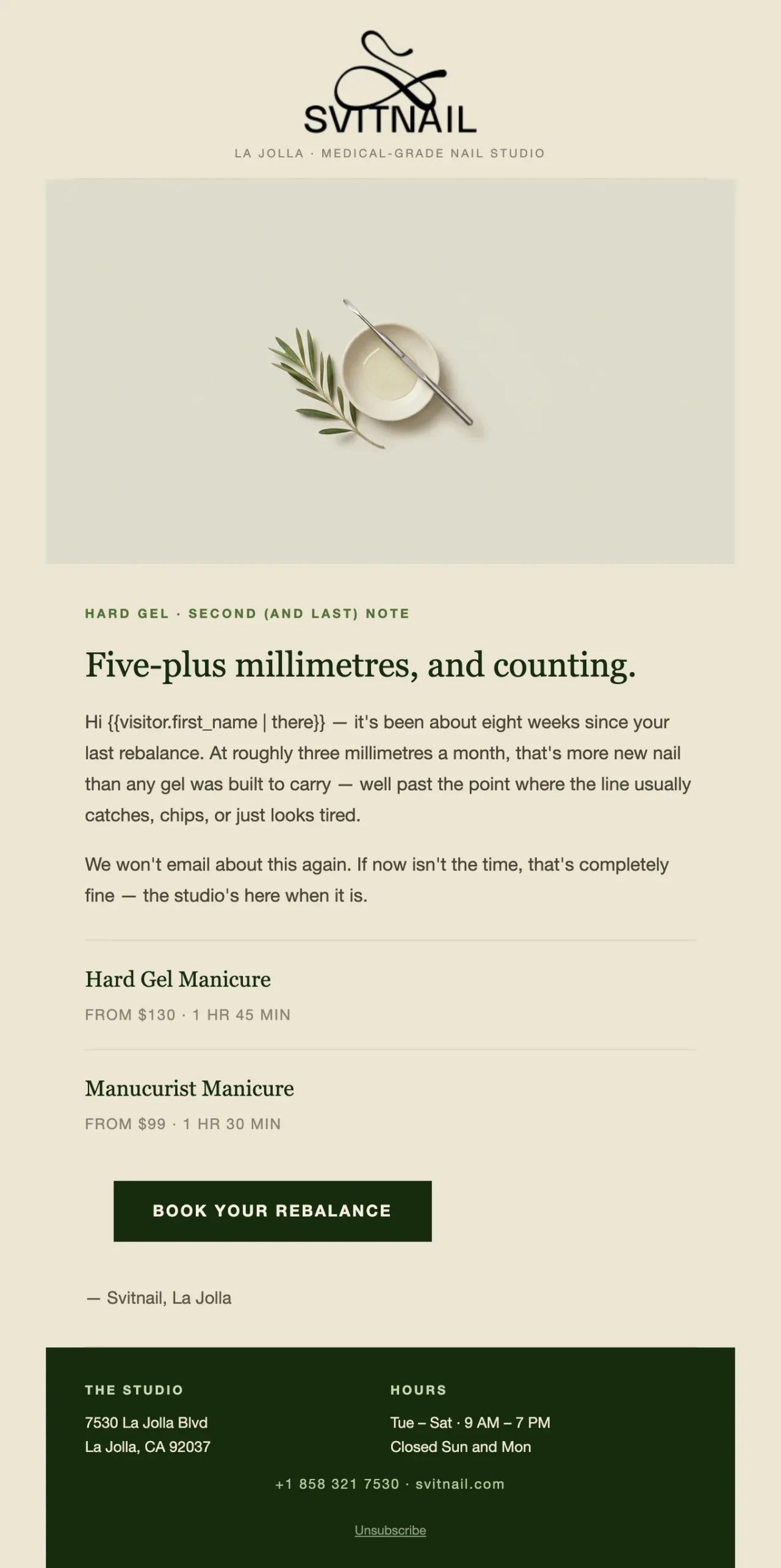 Email: Reactivation Manicure, second touch