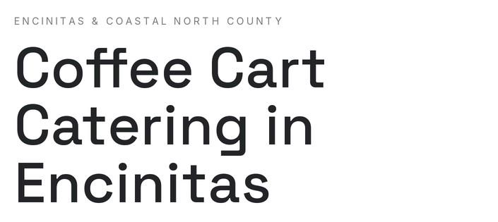 Holy Coffee Cart page: coffee cart catering in Encinitas