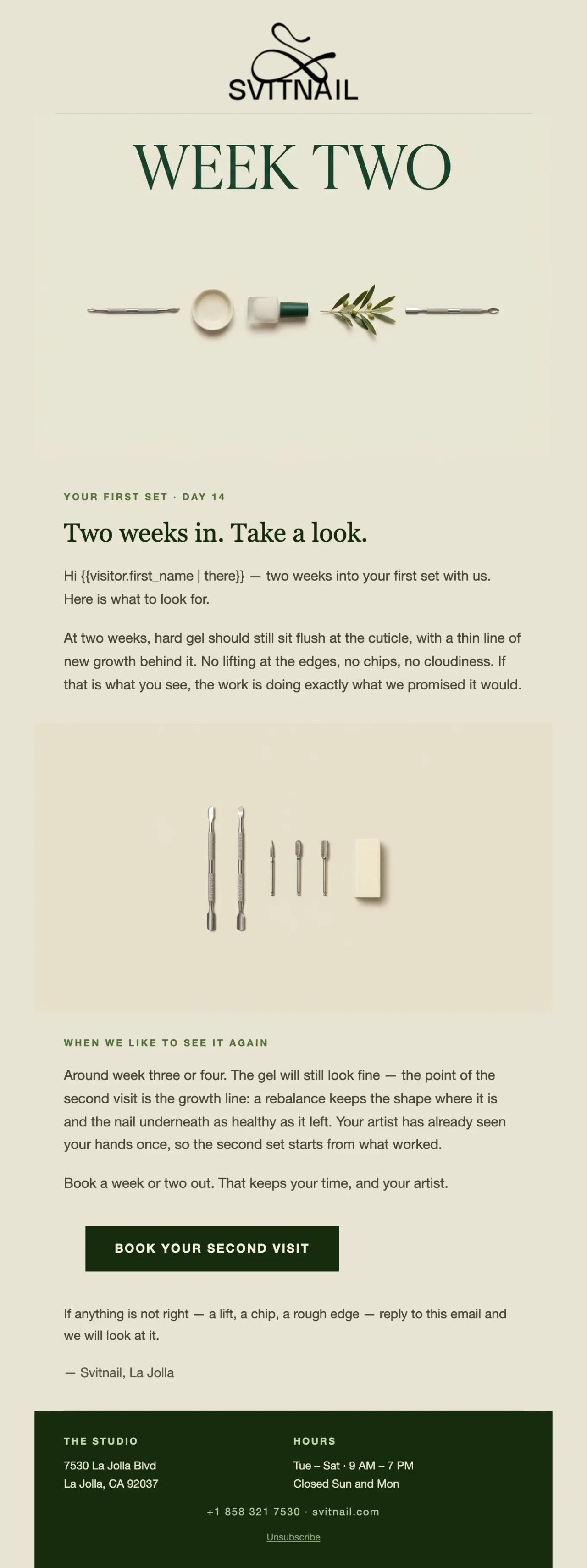 Email: Rebook Manicure, first set, day 14