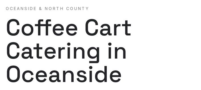 Holy Coffee Cart page: coffee cart catering in Oceanside